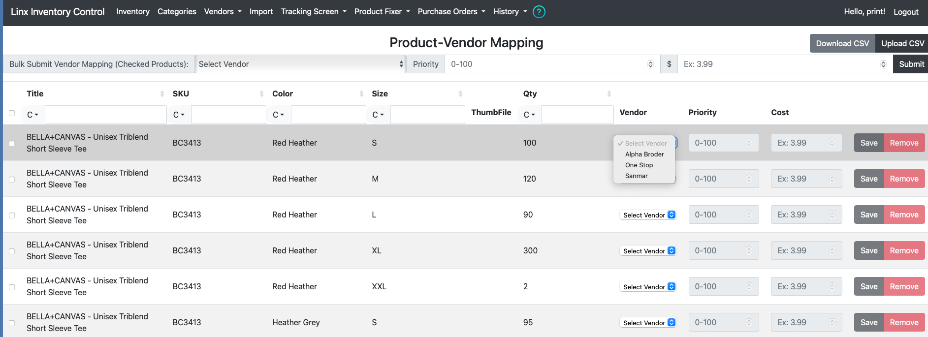 linx control suite vendors